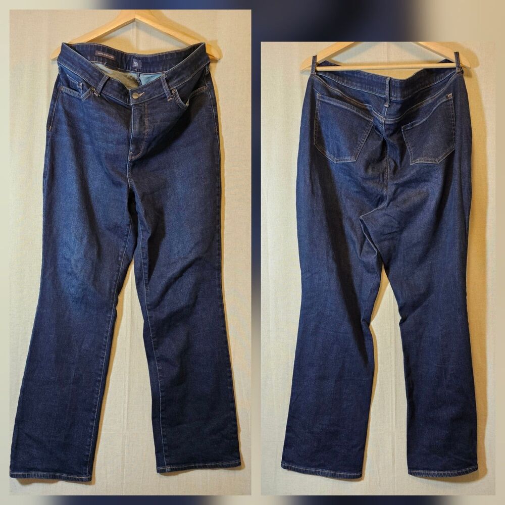 NYDJ Jeans Marilyn Straight Dark Blue Lift Tuck Technology size 16 Womens